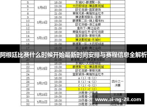 阿根廷比赛什么时候开始最新时间安排与赛程信息全解析 阿根廷比赛什么时候开始最新时间安排与赛程信息全解析